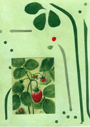 Malerei mit dem Titel ""Ein Erdbeersommer…" von Ingrid Edith Wekel, Original-Kunstwerk, Acryl