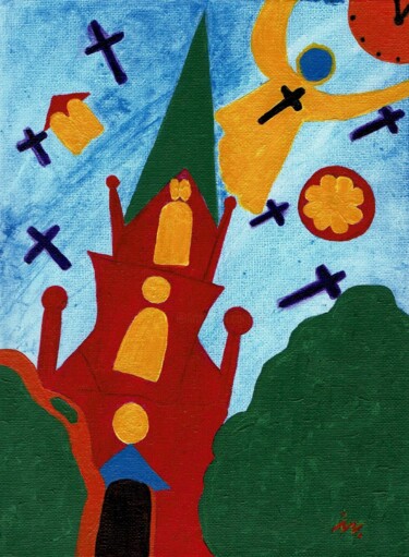 Painting titled ""Kirchenaustritt fü…" by Ingrid Edith Wekel, Original Artwork, Acrylic