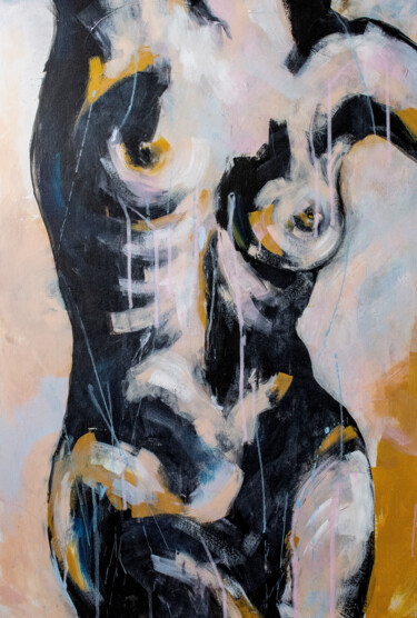 Schilderij getiteld "Female figure paint…" door Ingrida Blinkeviciute, Origineel Kunstwerk, Acryl