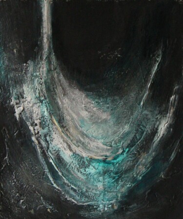 Peinture intitulée "Waves abstract" par Ingrida Blinkeviciute, Œuvre d'art originale, Acrylique