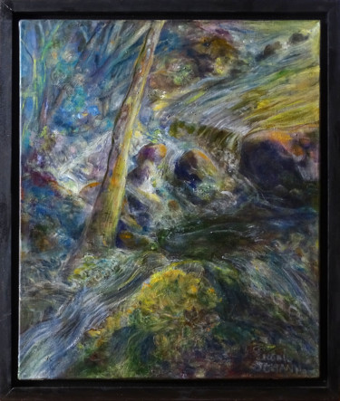 Peinture intitulée "Ruissellement" par Ingrid Johann, Œuvre d'art originale, Huile