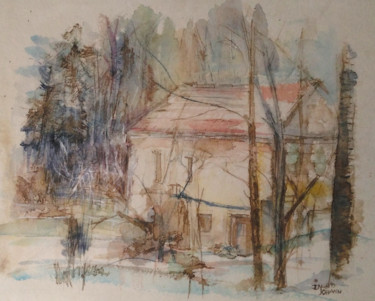 Malerei mit dem Titel "La maison dans les…" von Ingrid Johann, Original-Kunstwerk