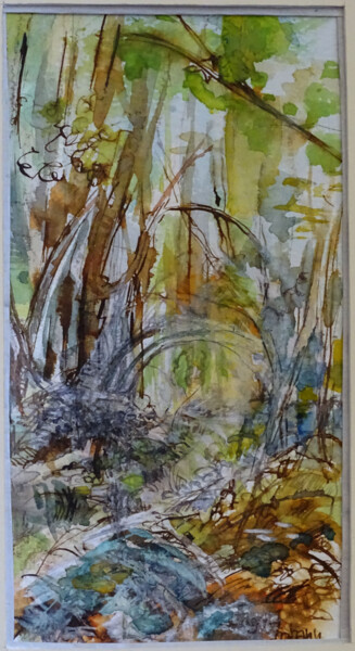 Drawing titled "Secret" by Ingrid Johann, Original Artwork, Watercolor