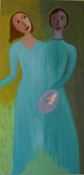 Painting titled "La Prudence" by Ingrid Leddet, Original Artwork, Oil