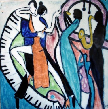 Peinture intitulée "Tango" par Ingrid Ohayon, Œuvre d'art originale, Huile