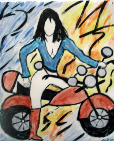 Peinture intitulée "La rocheuse sur sa…" par Ingrid Ohayon, Œuvre d'art originale, Huile
