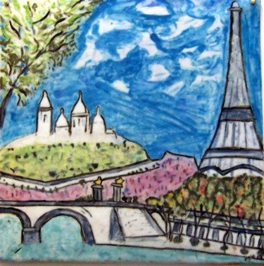 Peinture intitulée "Paris" par Ingrid Ohayon, Œuvre d'art originale, Huile