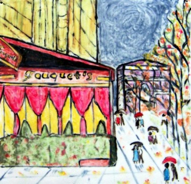 Peinture intitulée "Paris,  Champs Elys…" par Ingrid Ohayon, Œuvre d'art originale, Huile
