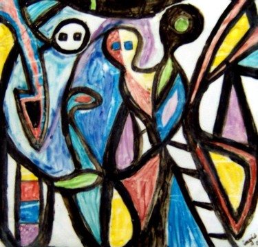 Peinture intitulée "3 E.T" par Ingrid Ohayon, Œuvre d'art originale, Huile