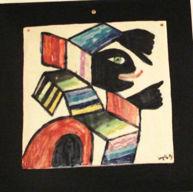 Peinture intitulée "Tête à claque, sort…" par Ingrid Ohayon, Œuvre d'art originale, Huile