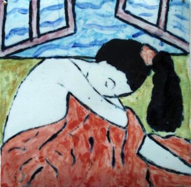 Peinture intitulée "Le belle dormeuse" par Ingrid Ohayon, Œuvre d'art originale, Huile