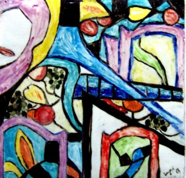 Peinture intitulée "Les poirés, les pom…" par Ingrid Ohayon, Œuvre d'art originale, Huile