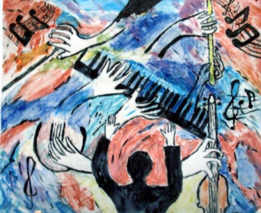 Peinture intitulée "Orchestre Classique" par Ingrid Ohayon, Œuvre d'art originale, Huile