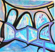 Peinture intitulée "Composition en bleu" par Ingrid Ohayon, Œuvre d'art originale
