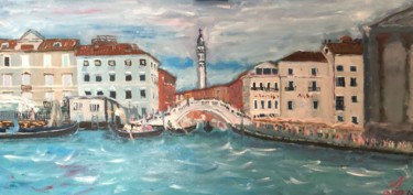 绘画 标题为“Венеция . Вид на це…” 由Себини, 原创艺术品, 油 安装在木质担架架上