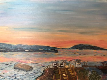 Картина под названием "Рассвет в Бодруме" - Себини, Подлинное произведение искусства, Масло