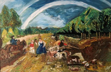Painting titled "Вариация на тему Ру…" by Sebini, Original Artwork, Oil