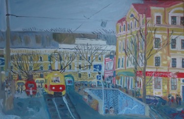 Картина под названием "Киев. М. Контрактов…" - Себини, Подлинное произведение искусства, Масло