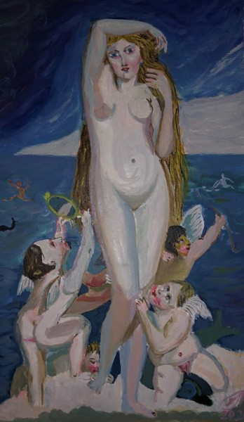 Картина под названием "Венера Анадиомена .…" - Себини, Подлинное произведение искусства, Масло
