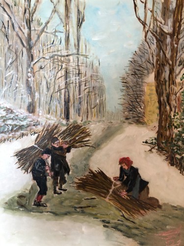 Painting titled "Хворост . На тему…" by Sebini, Original Artwork, Oil