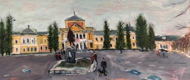 Painting titled "Первомайск . Когда…" by Sebini, Original Artwork, Oil