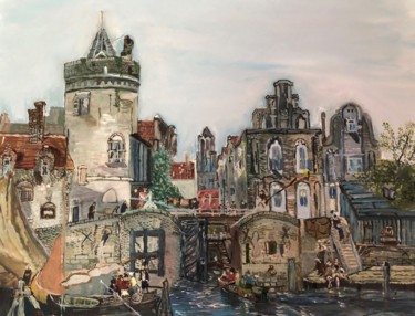 Pintura titulada "Старый город . Вари…" por Sebini, Obra de arte original, Oleo
