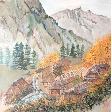 Peinture intitulée "Осень в горах . Вар…" par Sebini, Œuvre d'art originale, Huile