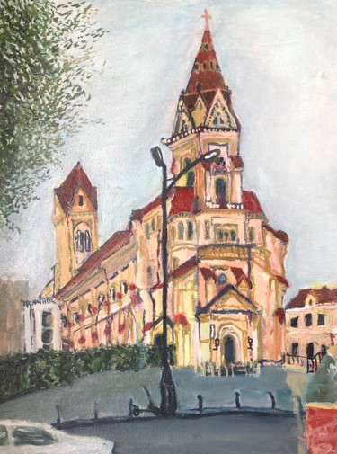 Painting titled "Любимый город . Кир…" by Sebini, Original Artwork, Oil