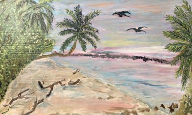 Peinture intitulée "Мальдивы . Атолл Бо…" par Sebini, Œuvre d'art originale, Huile