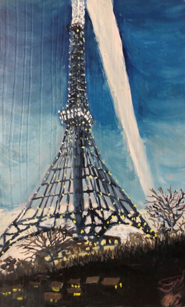 Картина под названием "Токио Тавер . На те…" - Себини, Подлинное произведение искусства, Масло