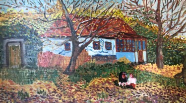 Peinture intitulée "Родной дом" par Sebini, Œuvre d'art originale, Huile