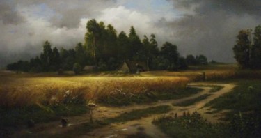 Картина под названием "the road to village" - Igor Konstantinov (I.GORE), Подлинное произведение искусства, Масло