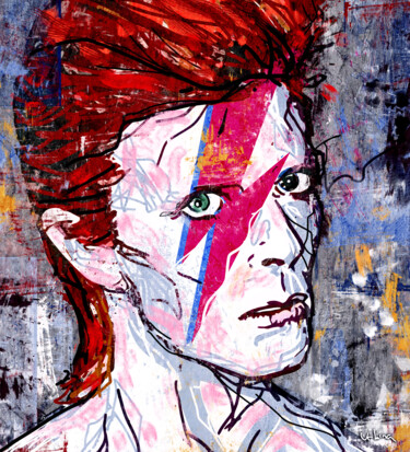 Digitale Kunst mit dem Titel "Bowie" von Iñigo Urbina, Original-Kunstwerk, Digitale Malerei