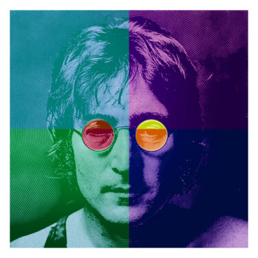 제목이 "John Lennon"인 디지털 아트 Iñigo Urbina로, 원작, 포토 몽타주