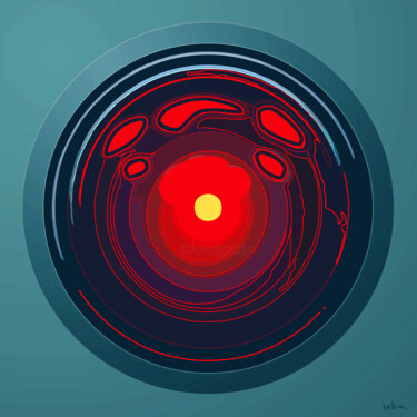 Digital Arts titled "Hal-9000" by Iñigo Urbina, Original Artwork, Digital Painting