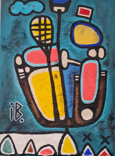 Картина под названием "Finding balance in…" - Inke Bemelmans, Подлинное произведение искусства, Акрил
