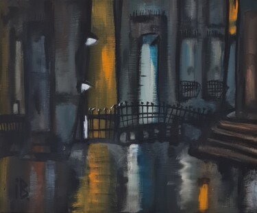 Malerei mit dem Titel "Another bridge to b…" von Inke Bemelmans, Original-Kunstwerk, Acryl