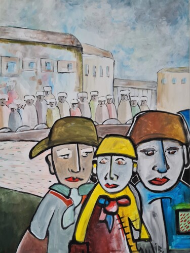 Картина под названием "City trip" - Inke Bemelmans, Подлинное произведение искусства, Акрил