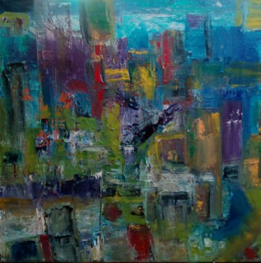 Peinture intitulée "Manhattan" par Mag"., Œuvre d'art originale, Huile