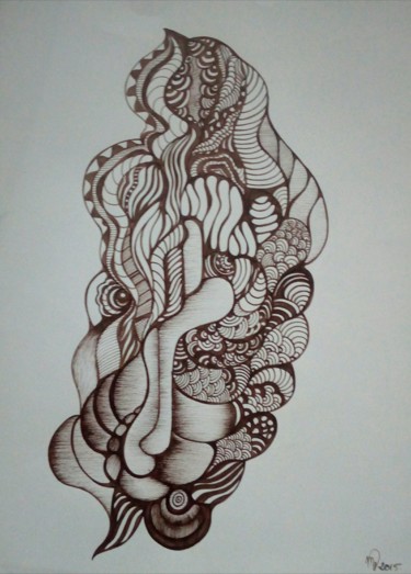 Drawing titled "Chaman" by Mag"., Original Artwork, Ink