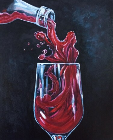 Malarstwo zatytułowany „Wine” autorstwa Inna Bebrisa, Oryginalna praca, Olej