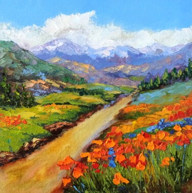 Peinture intitulée "California landscape" par Inna Bebrisa, Œuvre d'art originale, Huile