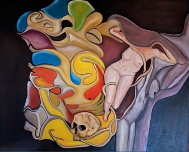 Painting titled "Renaissance" by Inna Chery, Original Artwork, Oil Mounted on Wood Stretcher frame