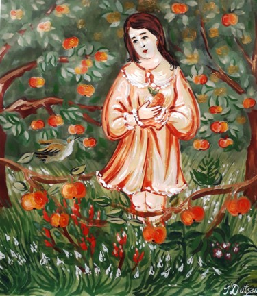 Painting titled "In the garden" by Inna Dotsenko, Original Artwork, Acrylic