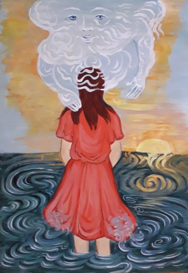Картина под названием "A gentle sunset" - Inna Dotsenko, Подлинное произведение искусства, Акрил