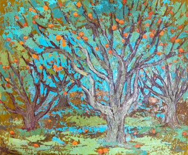 Pittura intitolato "Orange Tree" da Inna Kalenychenko, Opera d'arte originale, Olio