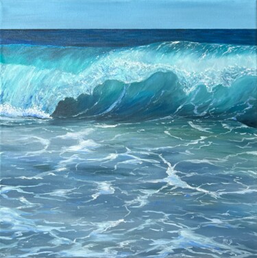 Pintura titulada "Wave oil painting o…" por Inna Martynenko, Obra de arte original, Oleo Montado en Bastidor de camilla de m…