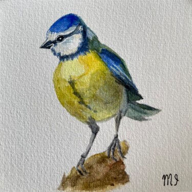 Pintura intitulada "Watercolor bird pai…" por Inna Martynenko, Obras de arte originais, Aquarela