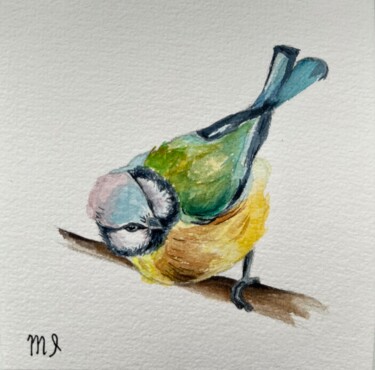 Pintura intitulada "Watercolor bird pai…" por Inna Martynenko, Obras de arte originais, Aquarela