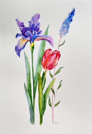 "Flowers Original Wa…" başlıklı Tablo Inna Martynenko tarafından, Orijinal sanat, Suluboya